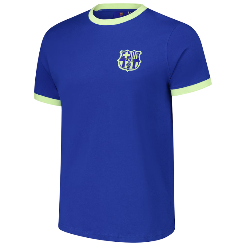 Barcelona Goal Line Ringer T-Shirt - Royal Jerseys Teams Leagues™