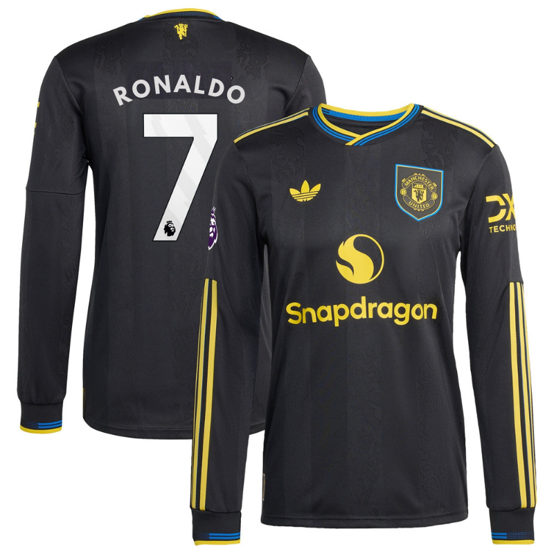 Cristiano Ronaldo Manchester United adidas 2025/26 Third Authentic Long Sleeve Player Jersey - Black