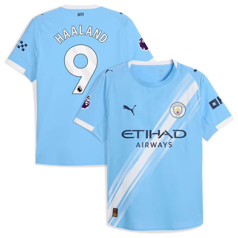 Erling Haaland Manchester City Puma 2025/26 Home Authentic Player Jersey - Sky Blue