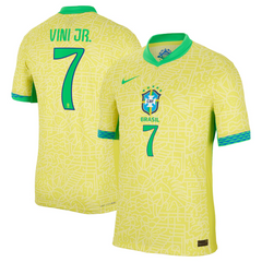 Vini Jr. Brazil National Team Nike 2024 Home Authentic Jersey - Yellow - Nike