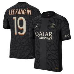 Jordan Brand Lee Kang In Paris Saint-Germain Anthracite 2023/24 Third Match Authentic Player Jersey Jordan Brand