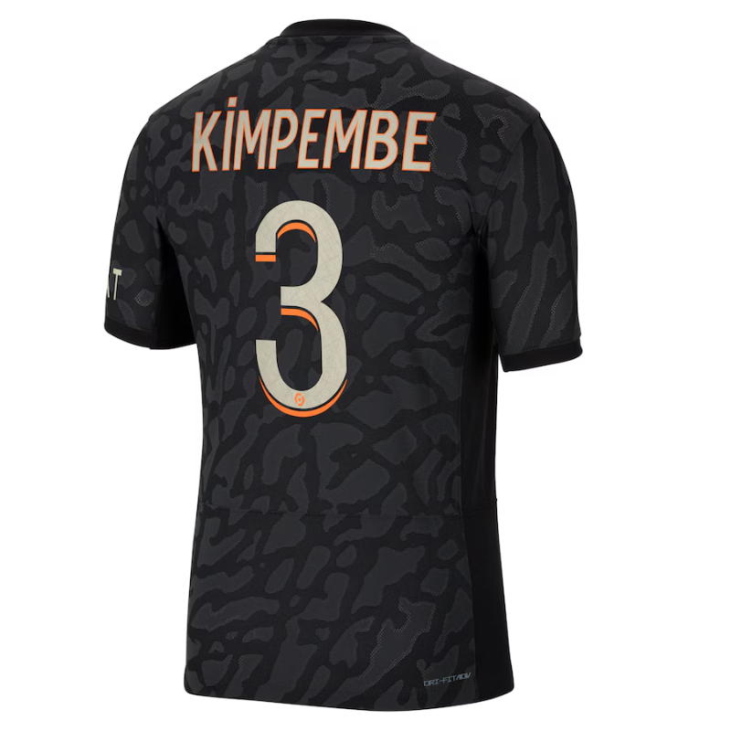 Jordan Brand Presnel Kimpembe Paris Saint-Germain Anthracite 2023/24 Third Match Authentic Player Jersey Jordan Brand
