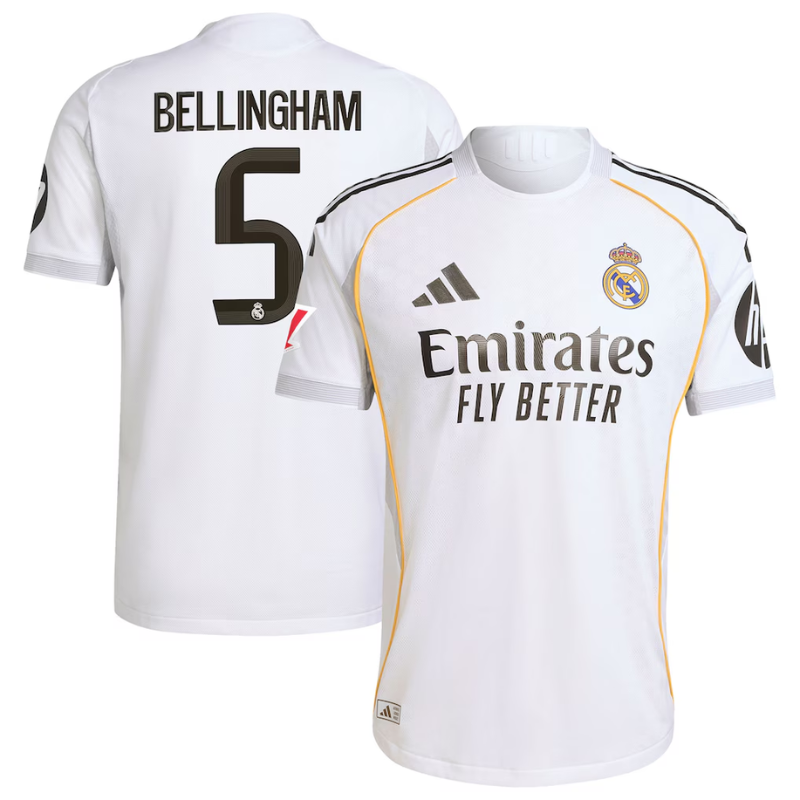 Jude Bellingham Real Madrid adidas 2025/26 Home Authentic Jersey - White