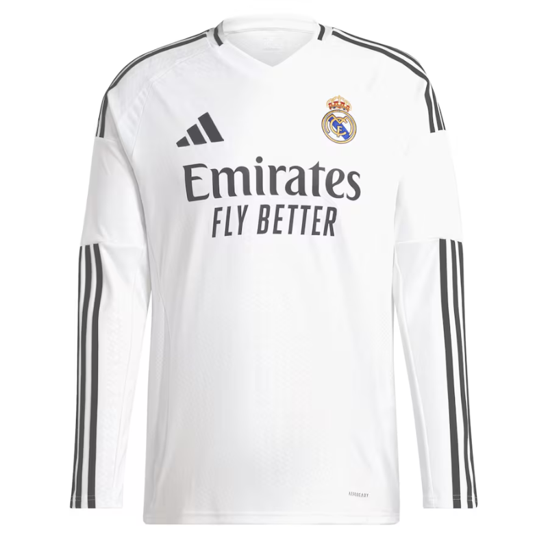 Kylian Mbappé Real Madrid adidas 2024/25 Home Long Sleeve Player Jersey - White