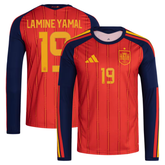 Lamine Yamal Spain National Team adidas 2026 Home Long Sleeve Jersey - Red