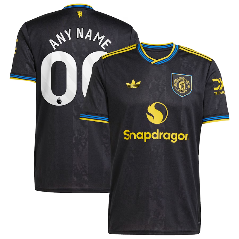 Manchester United adidas 2025/26 Third Custom Jersey - Black