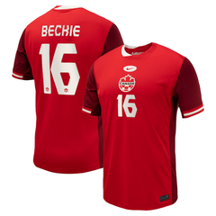 Men's Nike Janine Beckie Red Canada Soccer 2024 Home Jersey