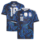 Black and Blue Baroque Pattern Football Shirt – Slim Fit Pro-Style Matchday Performance Top (Messi)