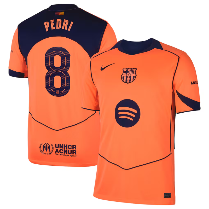Pedri Barcelona Nike 2025/26 Third Player Jersey - Orange Nike
