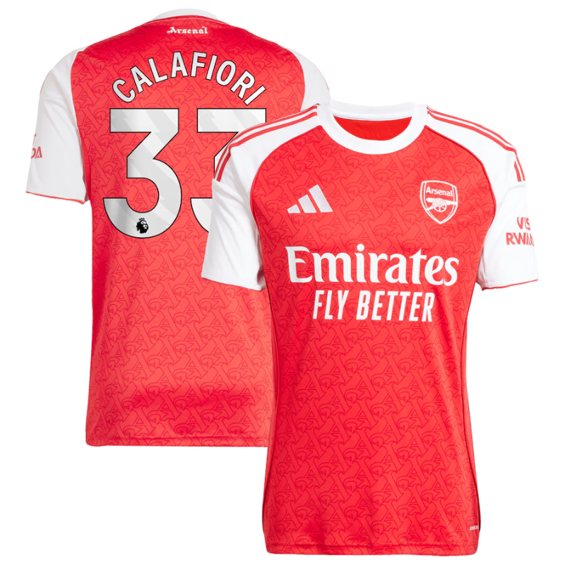 Riccardo Calafiori Arsenal adidas 2025/26 Home Player Jersey - Red Adidas