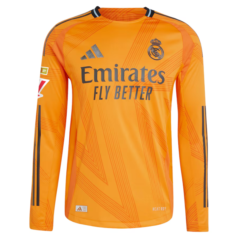 Vini Jr. Real Madrid adidas 2024/25 Away Long Sleeve Player Jersey - Orange
