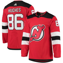 Jack Hughes New Jersey Devils adidas Home Primegreen Authentic Player Jersey - Red adidas