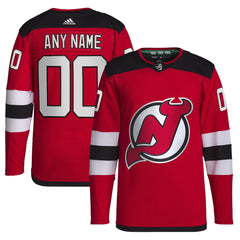 New Jersey Devils adidas Home Primegreen Authentic Custom Jersey - Red adidas