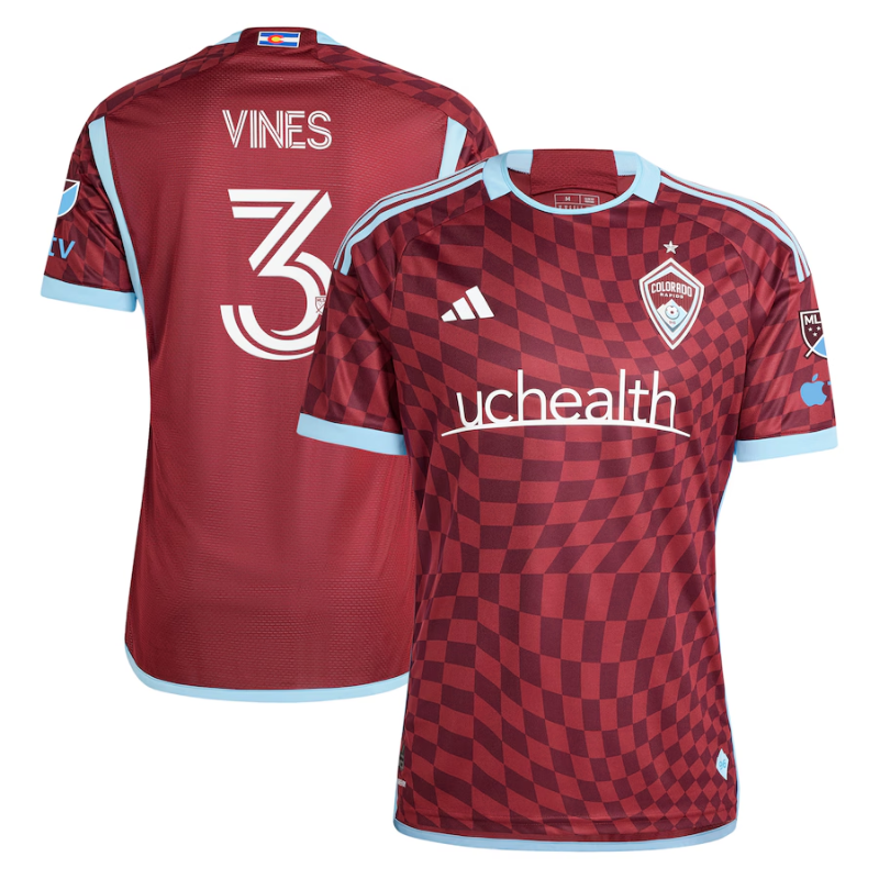 Sam Vines Colorado Rapids adidas 2024 One Flag Kit Authentic Player Jersey - Burgundy