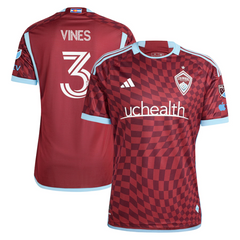Sam Vines Colorado Rapids adidas 2024 One Flag Kit Authentic Player Jersey - Burgundy Adidas