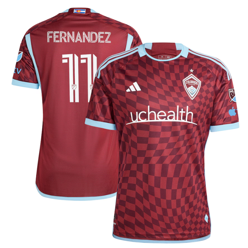 Omir Fernandez Colorado Rapids Adidas 2024 One Flag Kit Authentic Player Jersey - Burgundy