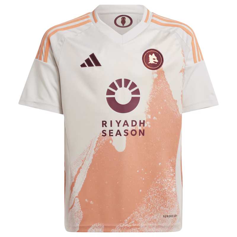 AS Roma adidas Youth 2024/25 Away Jersey - White Adidas