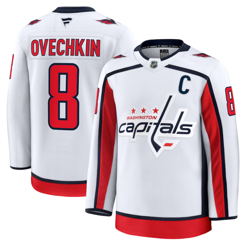 Alexander Ovechkin Washington Capitals Fanatics Away Premium Jersey - White Fanatics