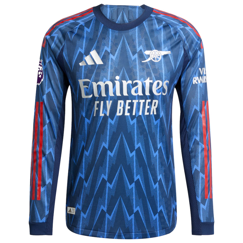 Arsenal adidas 2025/26 Away Authentic Long Sleeve Jersey with Patch - Blue Adidas