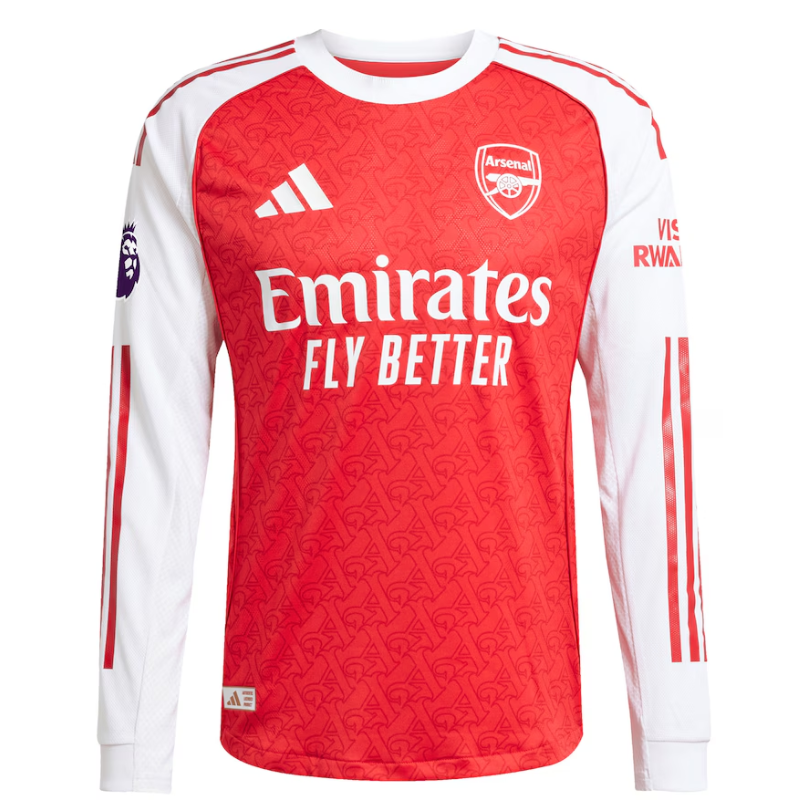 Arsenal adidas 2025/26 Home Authentic Long Sleeve Jersey - Red Adidas