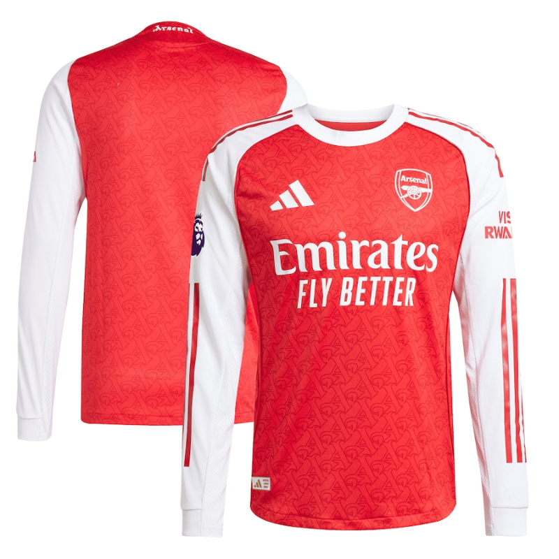 Arsenal adidas 2025/26 Home Authentic Long Sleeve Jersey - Red Adidas