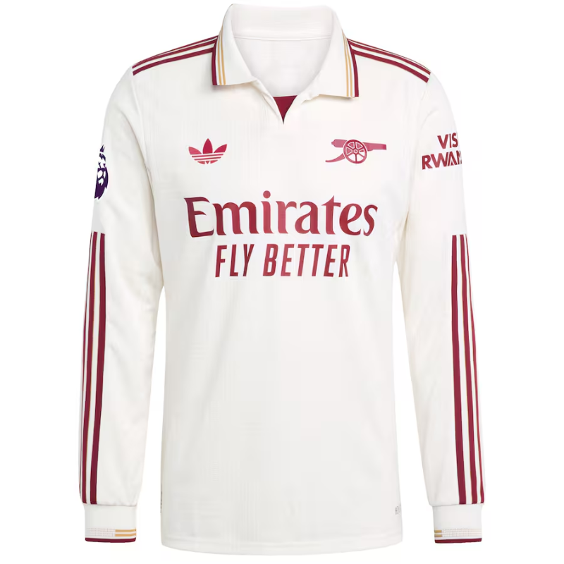 Arsenal adidas 2025/26 Third Authentic Long Sleeve Jersey - White Adidas