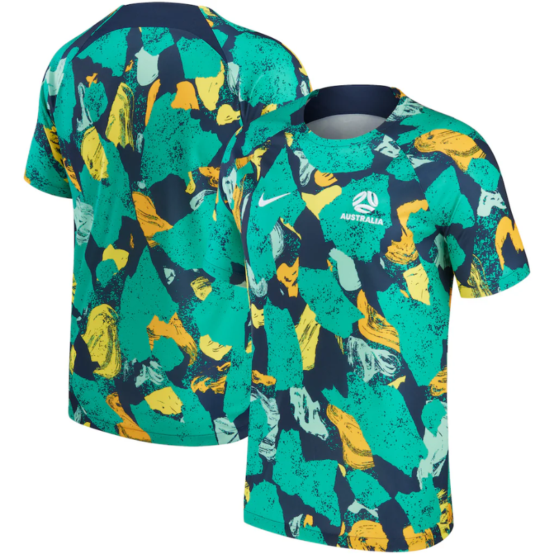 Australia National Team Nike 2022/23 Pre-Match Top - Green/Yellow