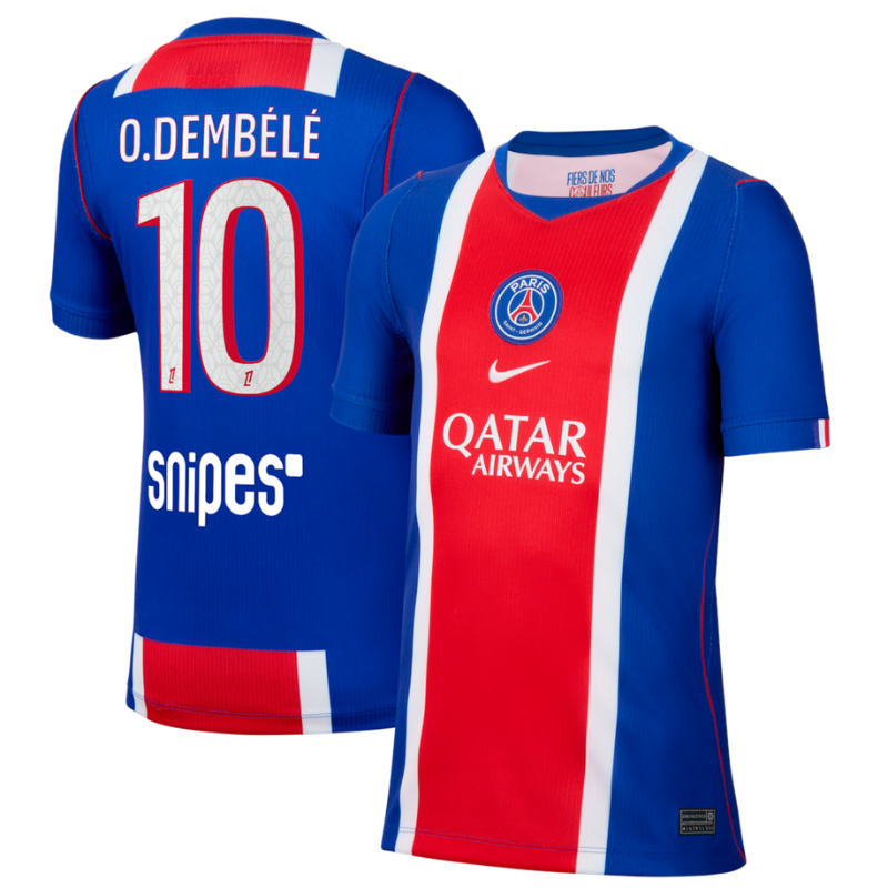 Paris Style Royal Blue & Red Soccer Jersey (Dembélé)