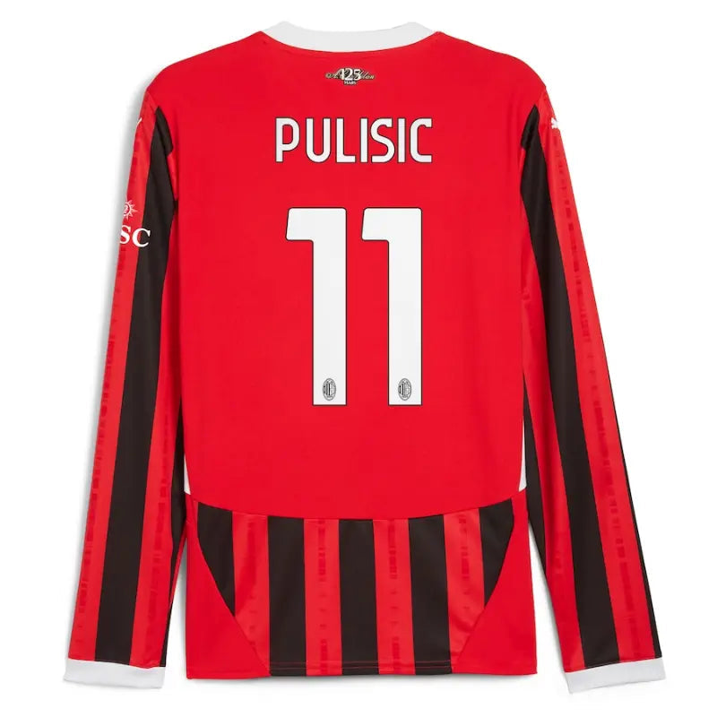 Christian Pulisic AC Milan Puma 2024/25 Home Long Sleeve Player Jersey - Red Puma
