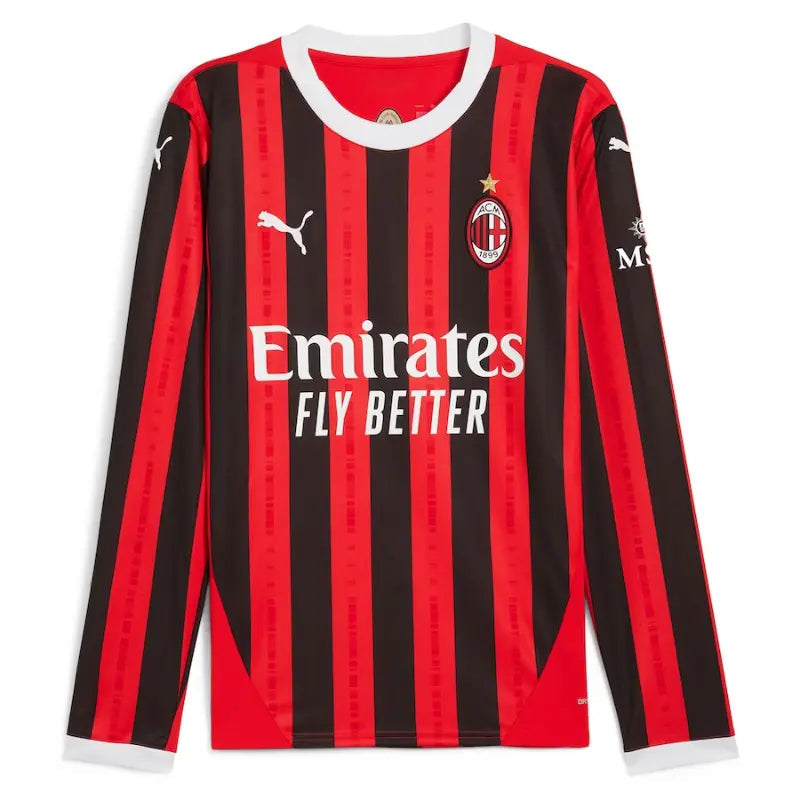 Christian Pulisic AC Milan Puma 2024/25 Home Long Sleeve Player Jersey - Red Puma