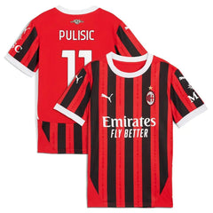 Christian Pulisic AC Milan Puma 2024/25 Home Player Jersey - Red Puma