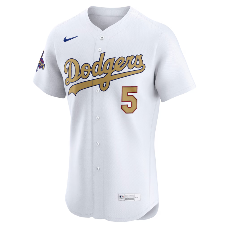 Freddie Freeman Los Angeles Dodgers Nike 2025 Gold Collection Elite Jersey – White