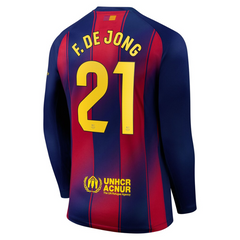 Frenkie de Jong Barcelona Nike 2025/26 Home Long Sleeve Jersey - Navy Nike