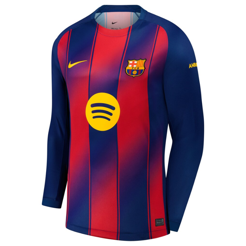 Frenkie de Jong Barcelona Nike 2025/26 Home Long Sleeve Jersey - Navy Nike
