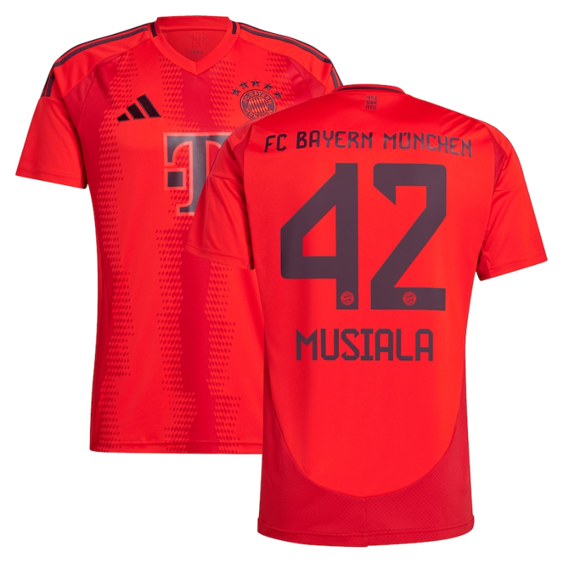 Jamal Musiala Bayern Munich adidas 2024/25 Home Player Jersey - Red Adidas