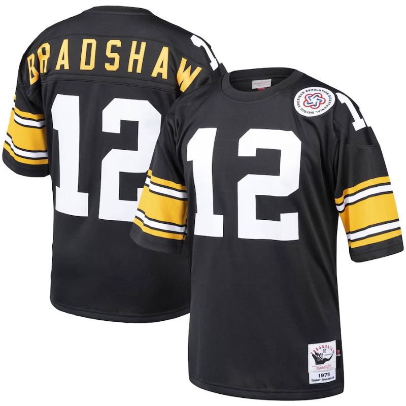 Terry Bradshaw Pittsburgh Steelers Mitchell & Ness Authentic Throwback Retired Player Jersey - Black Mitchell & Ness
