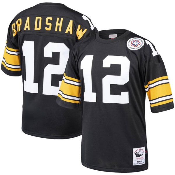 Terry Bradshaw Pittsburgh Steelers Mitchell & Ness Authentic Throwback Retired Player Jersey - Black