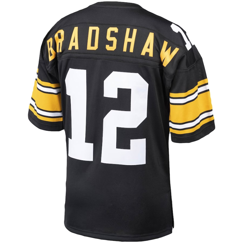 Terry Bradshaw Pittsburgh Steelers Mitchell & Ness Authentic Throwback Retired Player Jersey - Black Mitchell & Ness