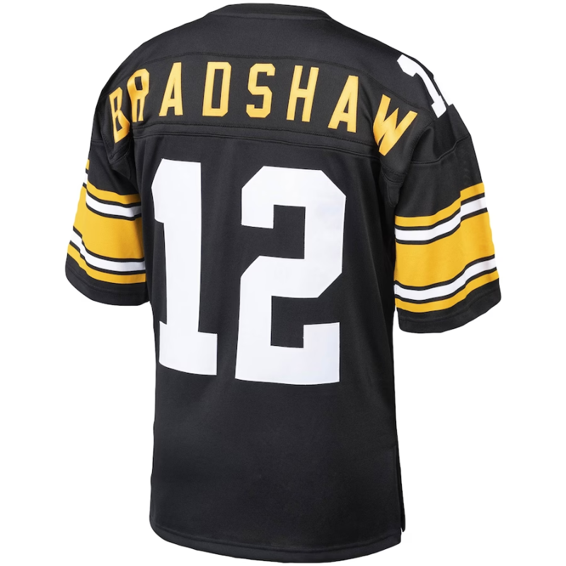 Terry Bradshaw Pittsburgh Steelers Mitchell & Ness Authentic Throwback Retired Player Jersey - Black