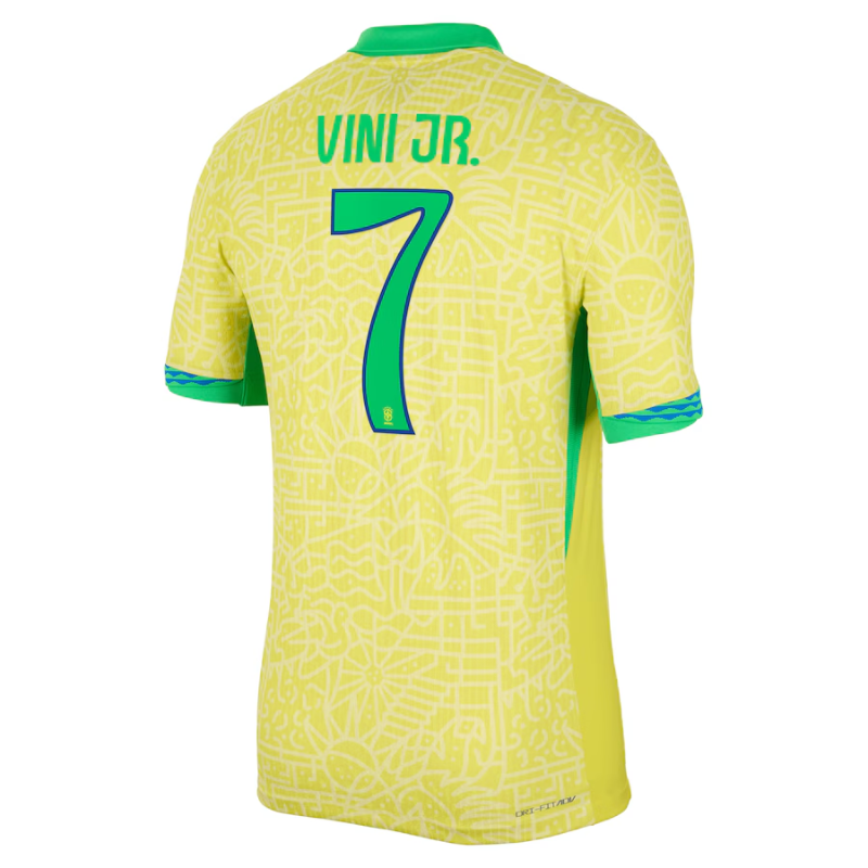 Vini Jr. Brazil National Team Nike 2024 Home Authentic Jersey - Yellow - Nike