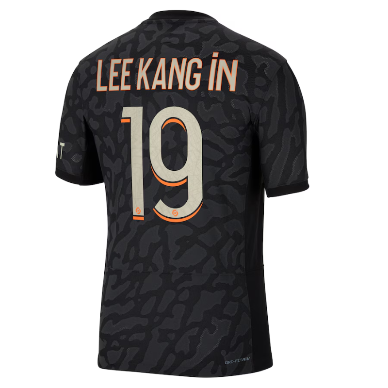 Jordan Brand Lee Kang In Paris Saint-Germain Anthracite 2023/24 Third Match Authentic Player Jersey Jordan Brand