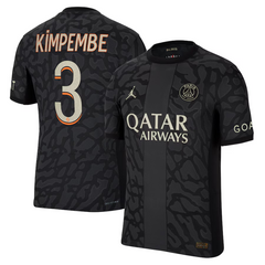 Jordan Brand Presnel Kimpembe Paris Saint-Germain Anthracite 2023/24 Third Match Authentic Player Jersey Jordan Brand