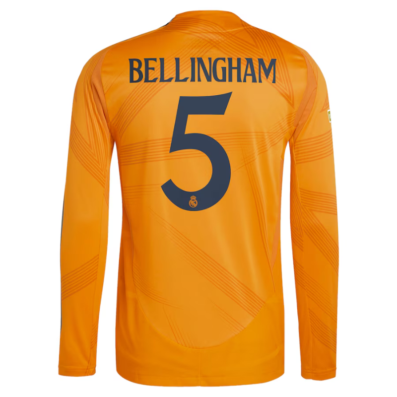 Jude Bellingham Real Madrid adidas 2024/25 Away Long Sleeve Player Jersey - Orange