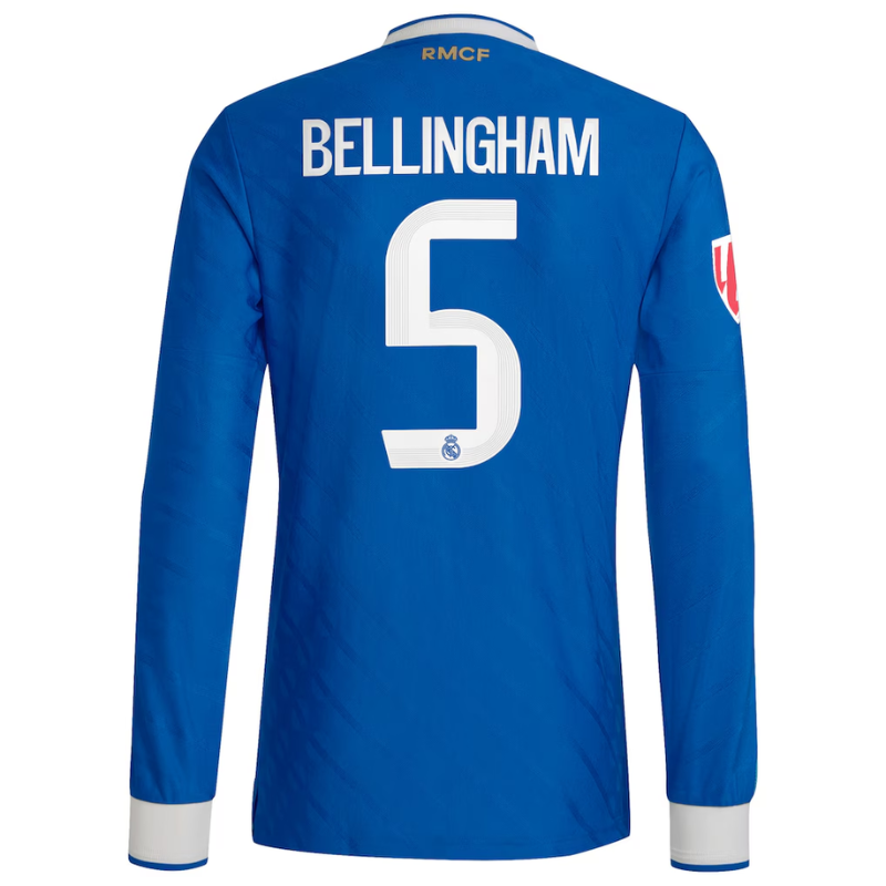 Jude Bellingham Real Madrid adidas 2025/26 Third Authentic Long Sleeve Player Jersey - Blue