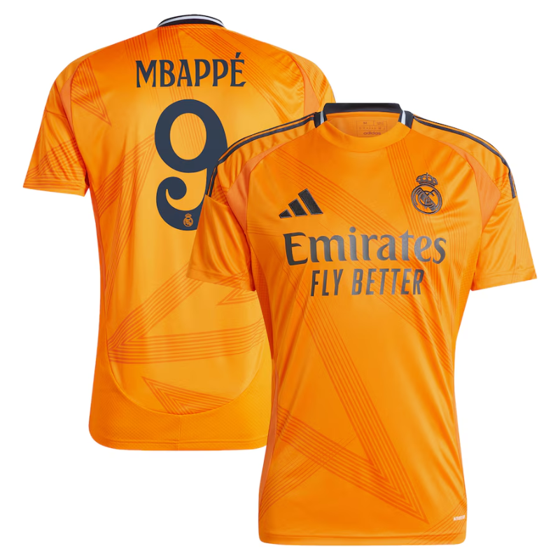 Kylian Mbappé Real Madrid adidas 2024/25 Away Player Jersey - Orange