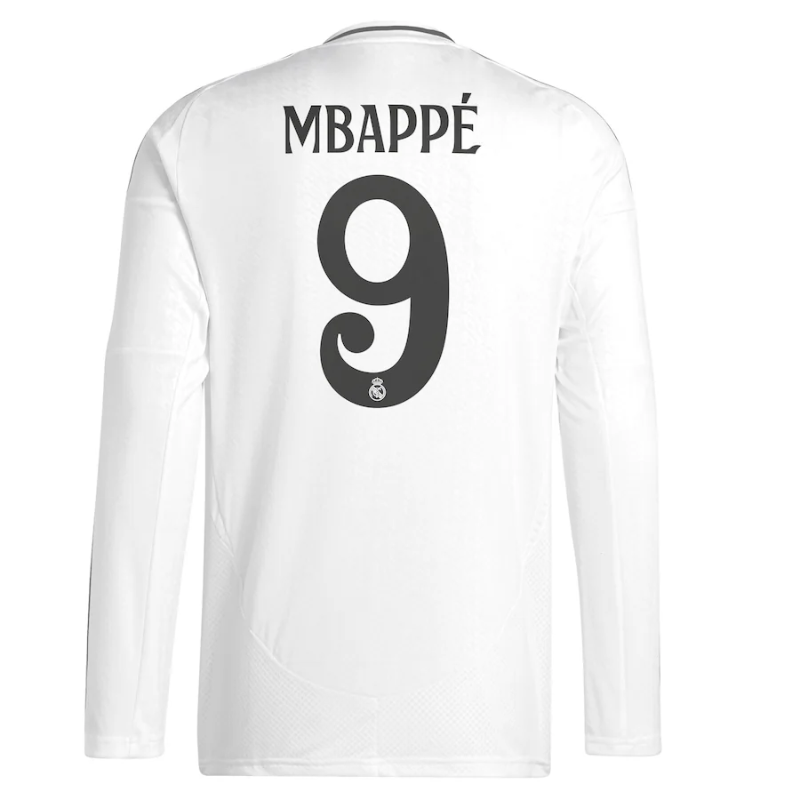 Kylian Mbappé Real Madrid adidas 2024/25 Home Long Sleeve Player Jersey - White Adidas