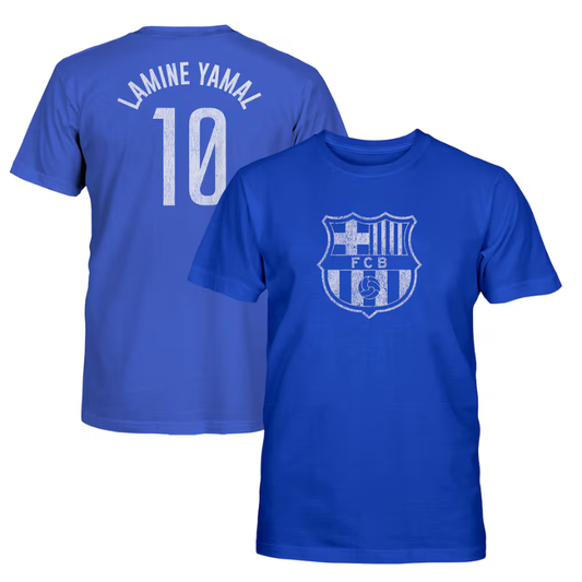 Lamine Yamal Barcelona 1863FC Youth Player Name & Number T-Shirt - Blue Jerseys Teams Leagues™