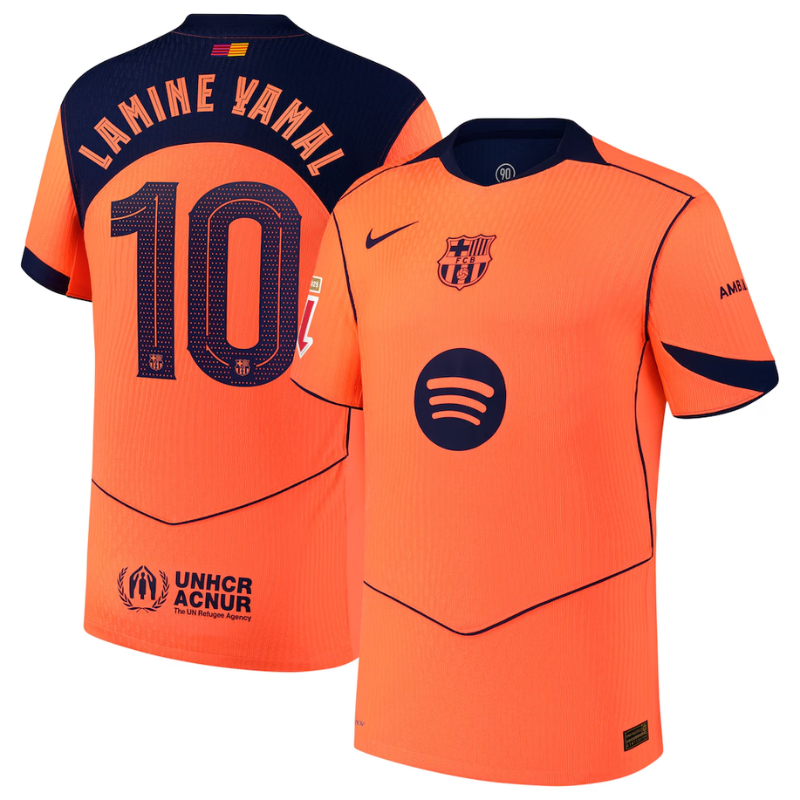 Lamine Yamal Barcelona Nike 2025/26 Third Authentic Player Jersey - Orange