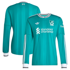 Liverpool adidas 2025/26 Third Long Sleeve Jersey - Green Adidas