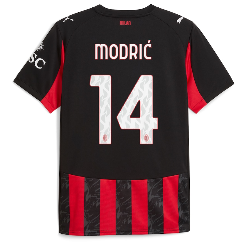 Luka Modric AC Milan Puma 2025/26 Home Jersey - Red Puma